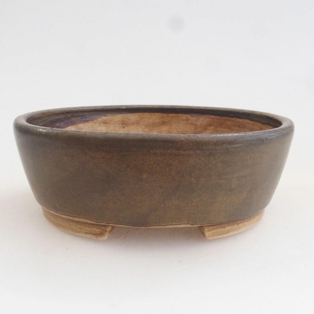 Ceramic bonsai bowl 9,5 x 8 x 3 cm, color brown