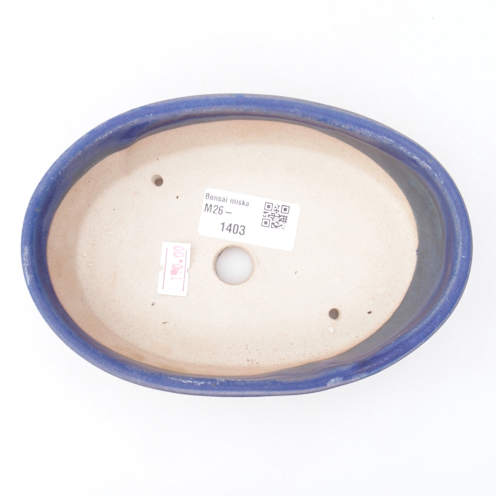 Ceramic bonsai bowl 16,5 x 11,5 x 4,5 cm, colour blue
