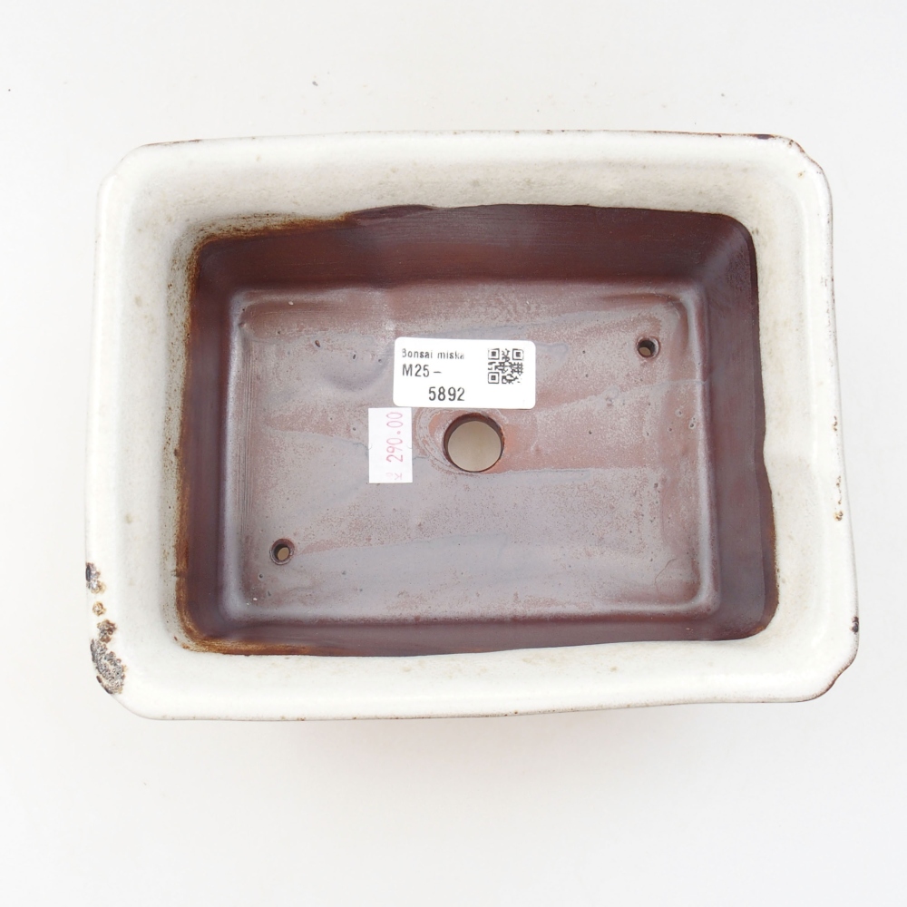 Ceramic bonsai bowl 18 x 14 x 7,5 cm, color white