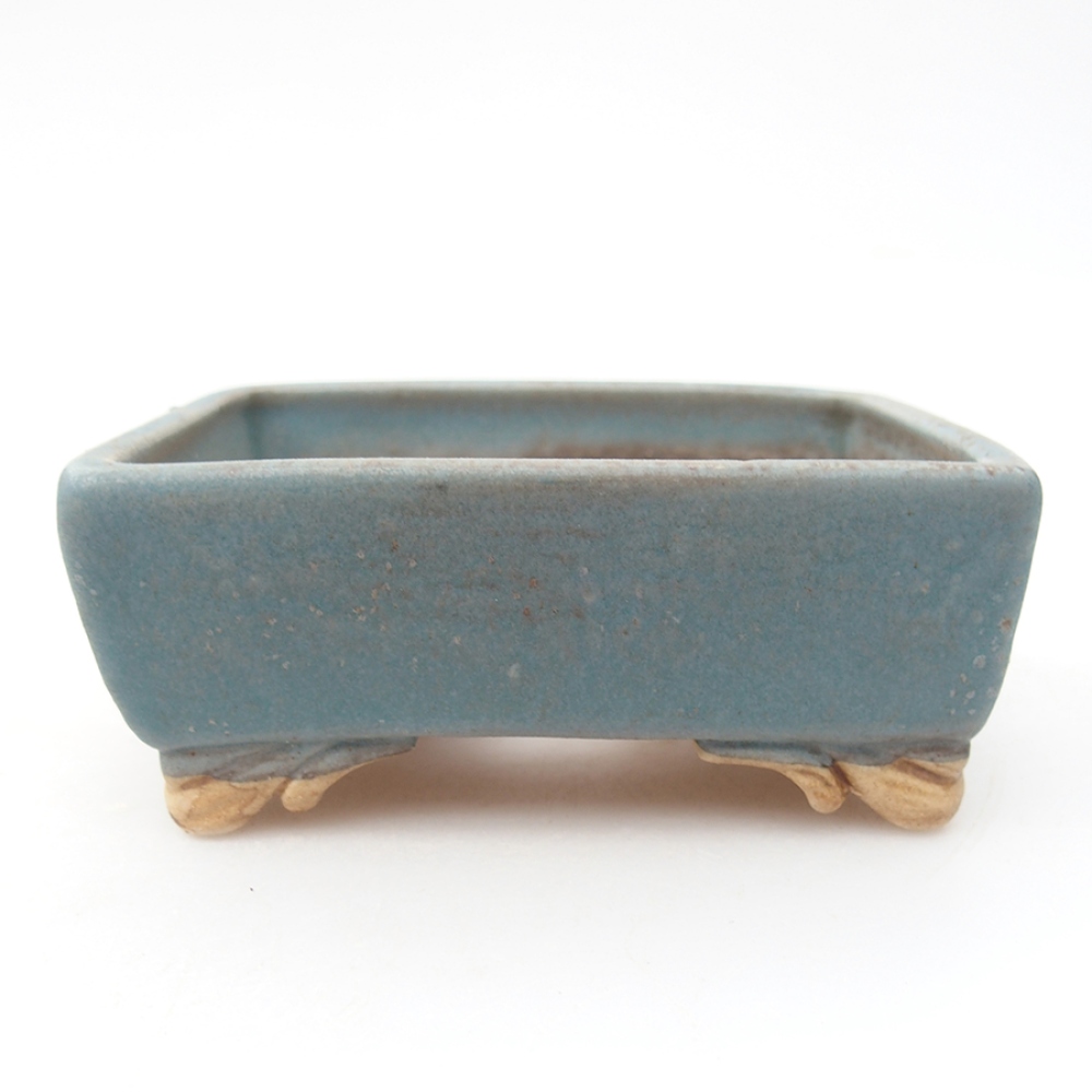 Ceramic bonsai bowl 10 x 8,5 x 4 cm, color blue