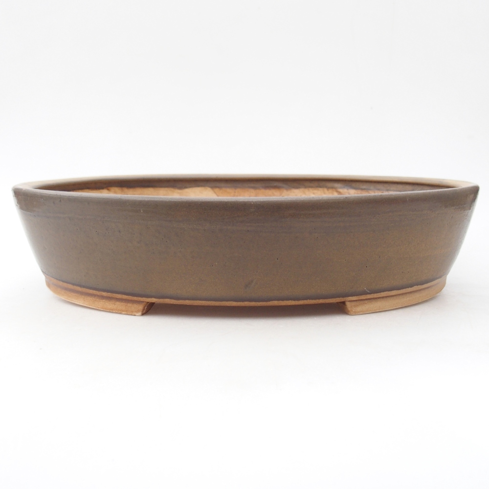 Ceramic bonsai bowl 28 x 24,5 x 6 cm, brown