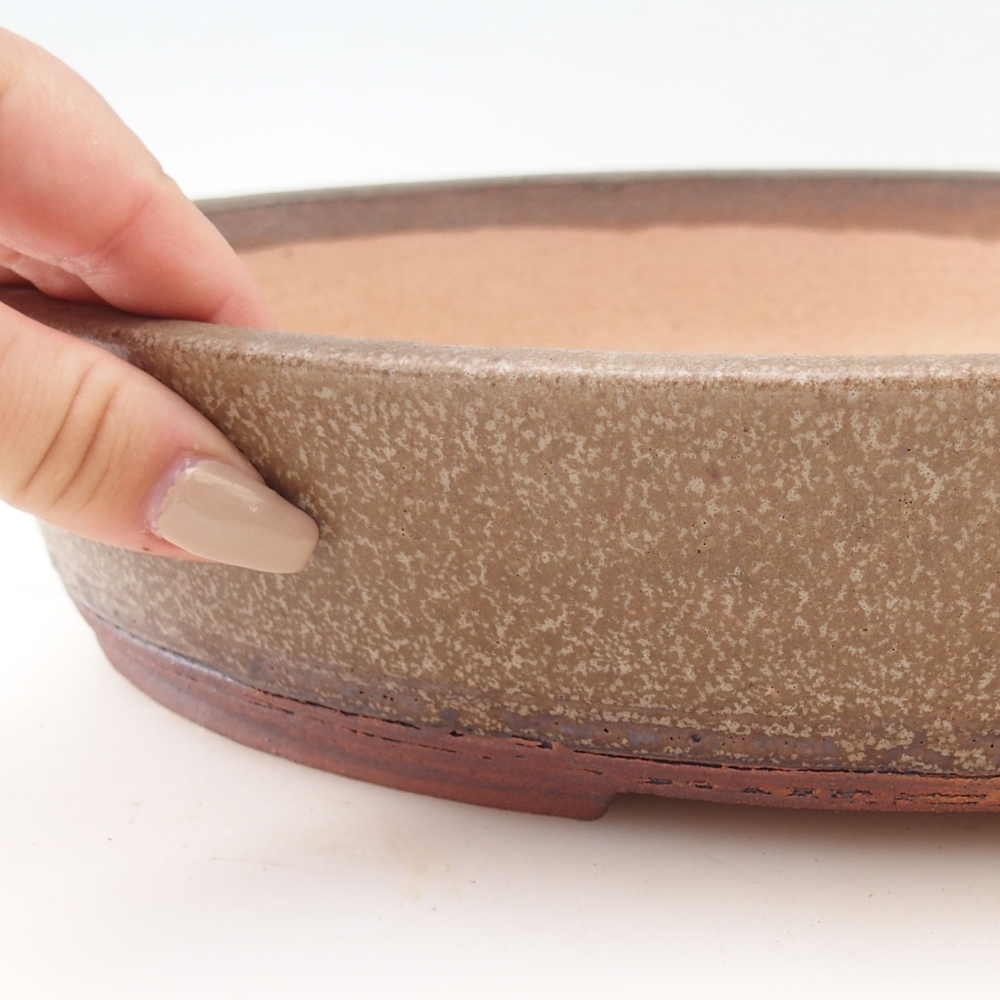 Bonsai bowl 33 x 25,5 x 6,5 cm , colour brown