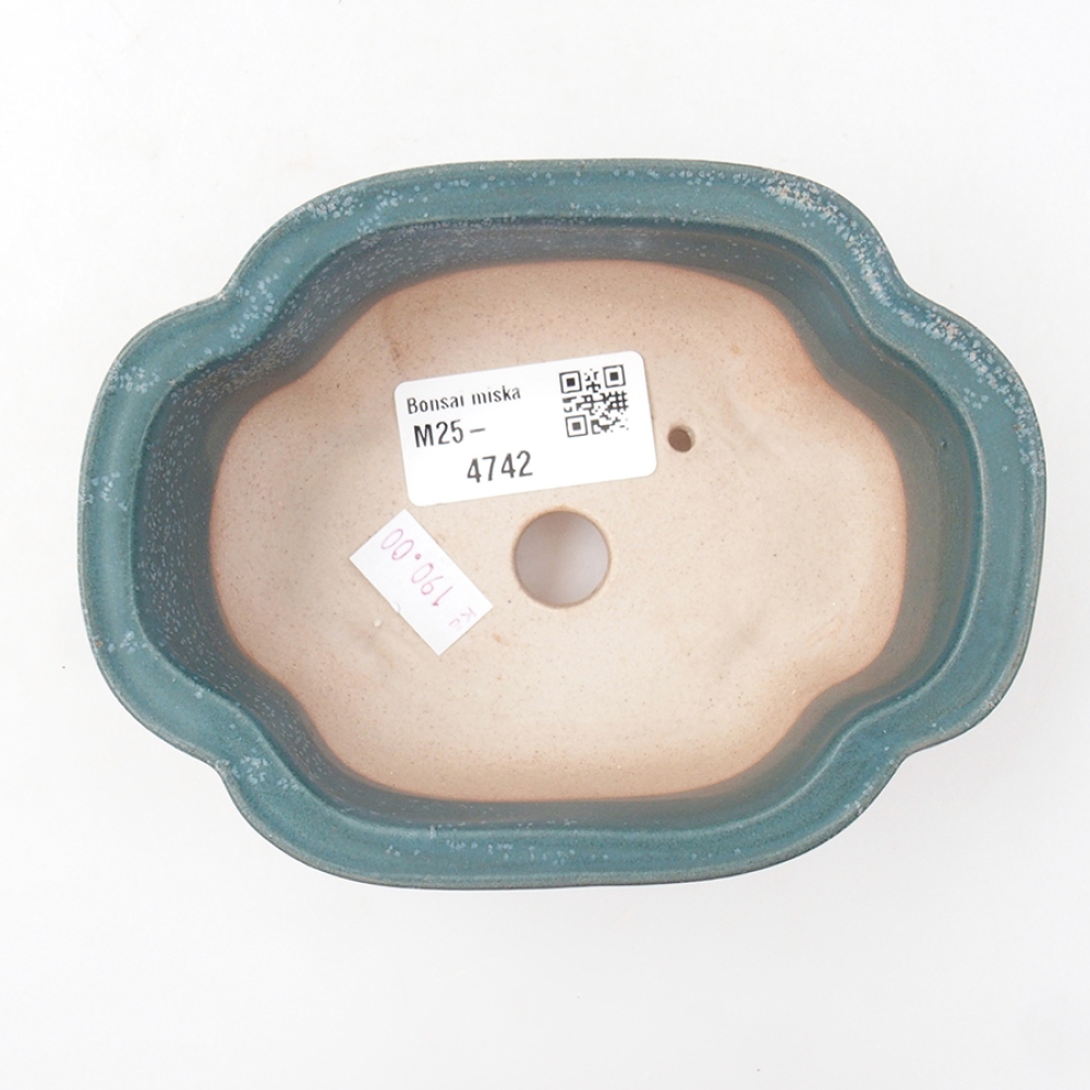 Ceramic bonsai bowl 13,5 x 10 x 5 cm, color blue