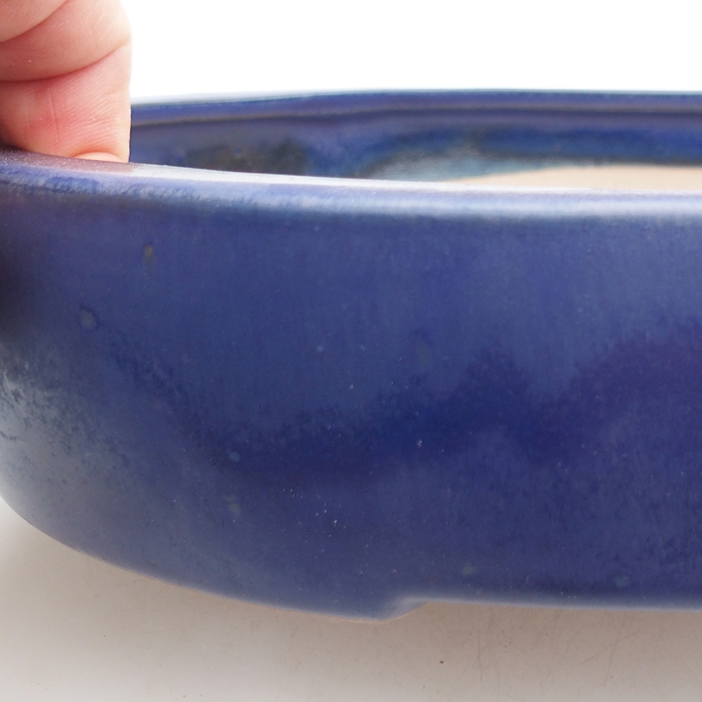 Ceramic bonsai bowl 26 x 20 x 5 cm, colour blue