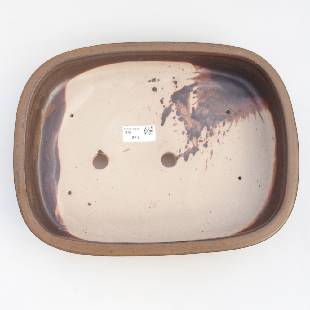 Ceramic bonsai bowl 31,5 x 24 x 6 cm, brown