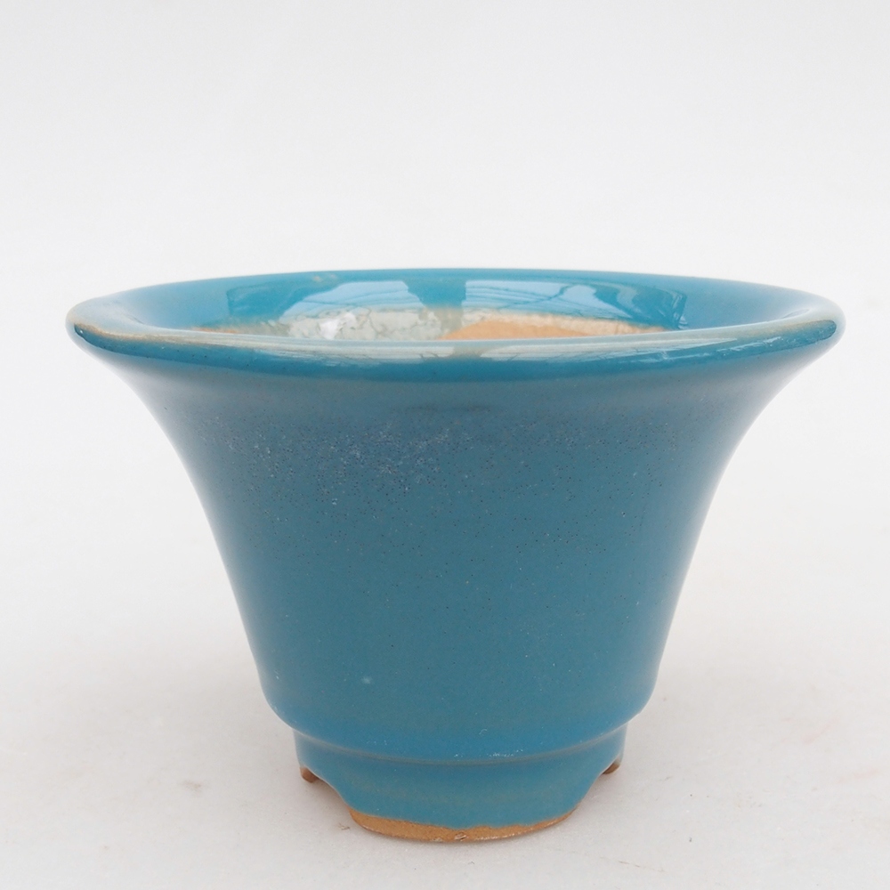 Ceramic bonsai bowl 10,5 x 10,5 x 7 cm, colour blue
