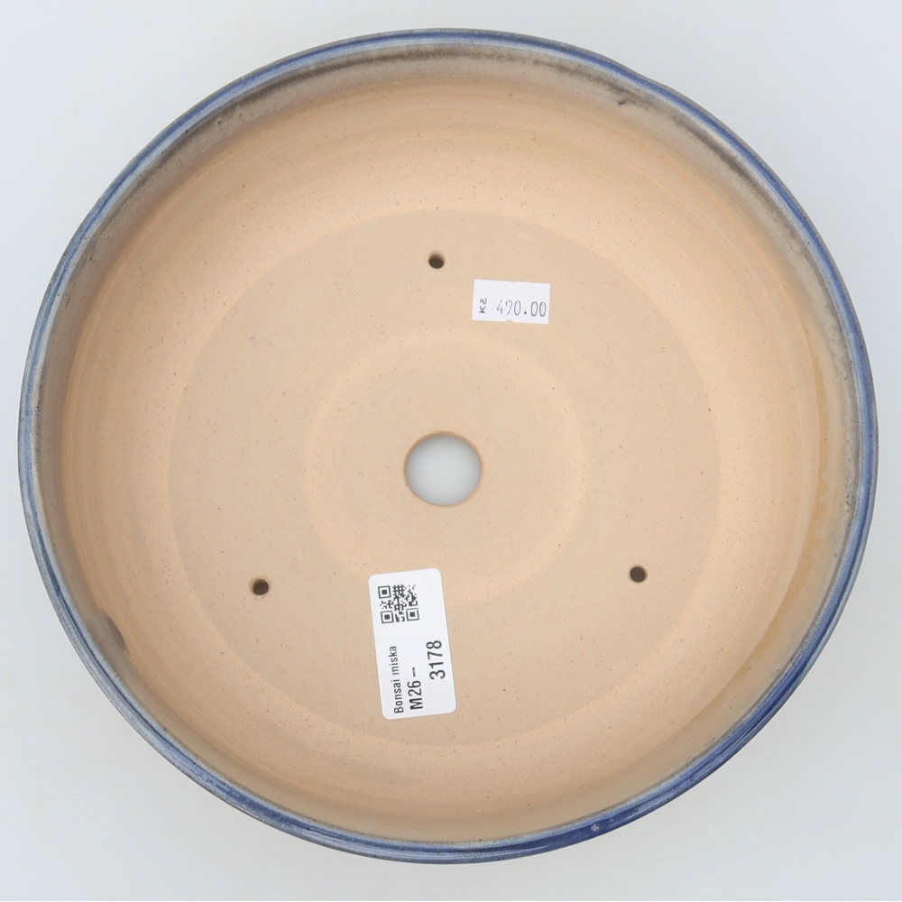Ceramic bonsai pot, 21 x 21 x 6 cm, blue