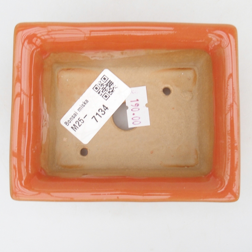 Ceramic bonsai bowl 11 x 8,5 x 4 cm, orange