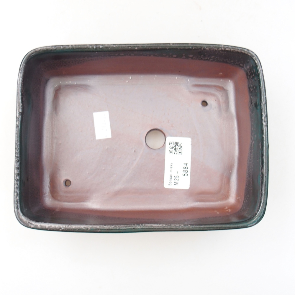 Ceramic bonsai bowl 18 x 13 x 5 cm, color green