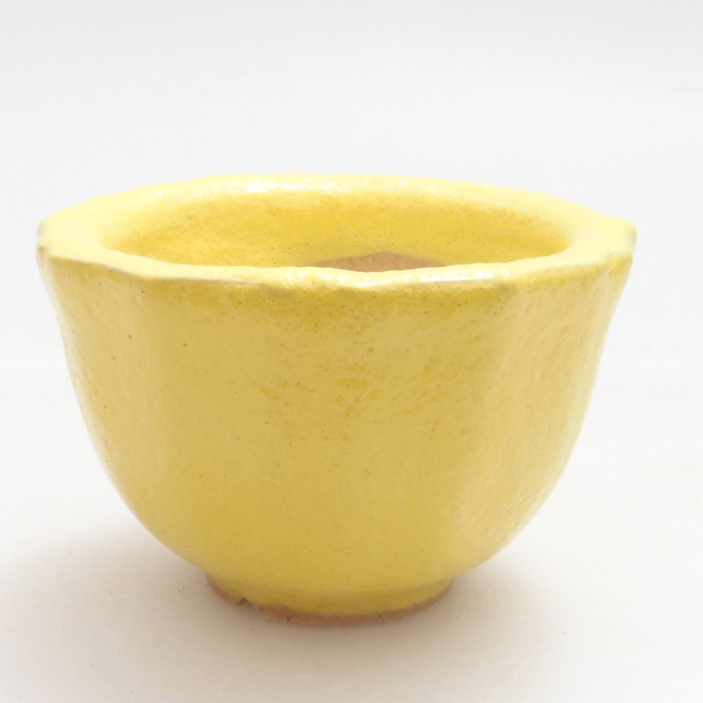 Ceramic bonsai bowl 5 x 5 x 3 cm, yellow
