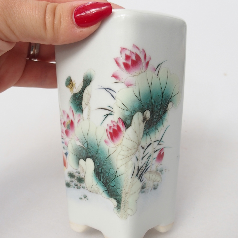 Ceramic bonsai bowl 5,5 x 5,5 x 12 cm, colour white