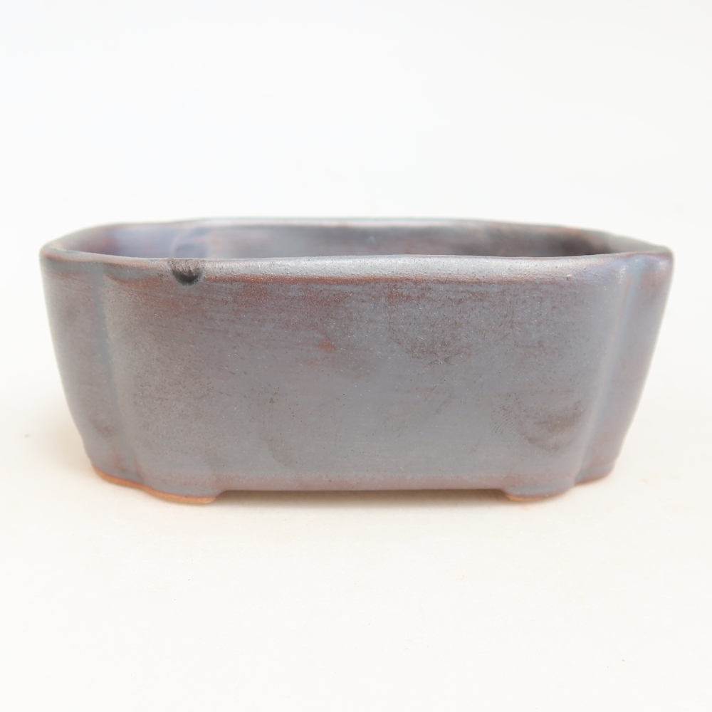 Ceramic bonsai pot, 12.5 x 10 x 4.5 cm, metallic color