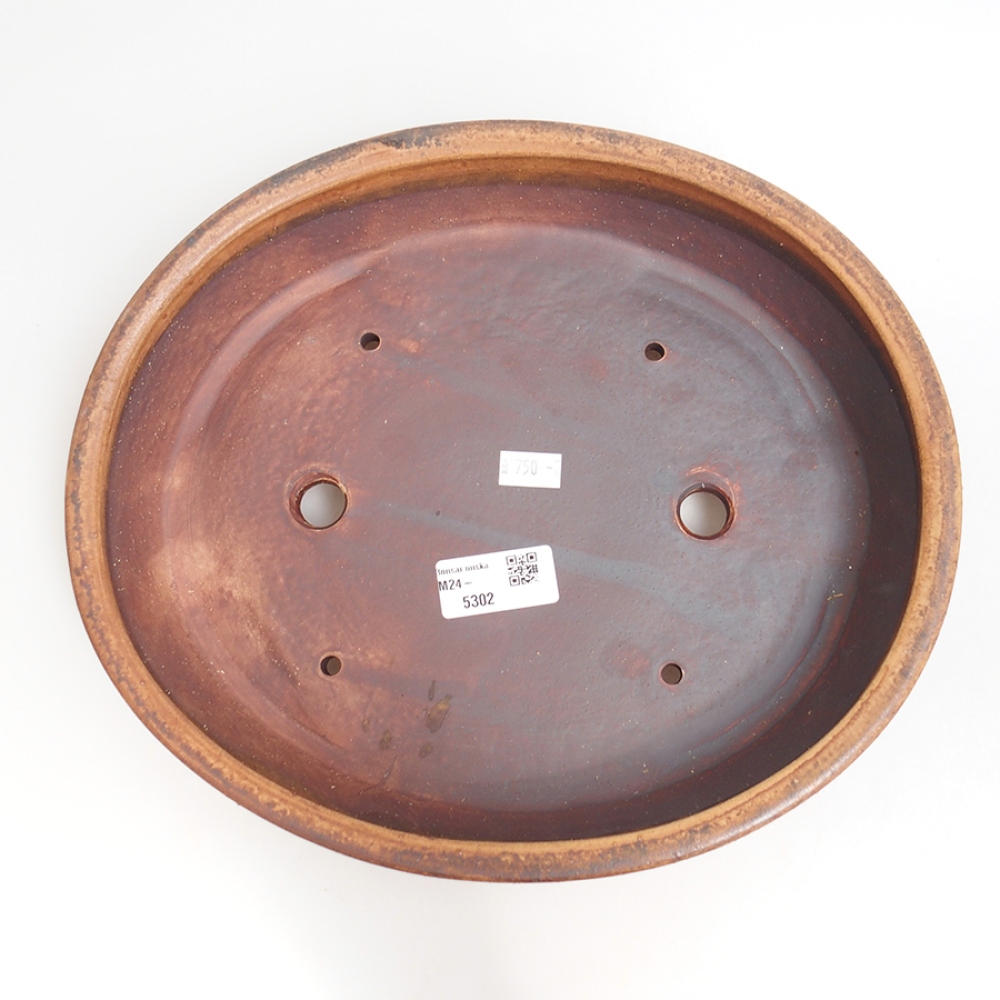 Ceramic bonsai bowl  28,5 x 24,5 x 6  cm, color  brown