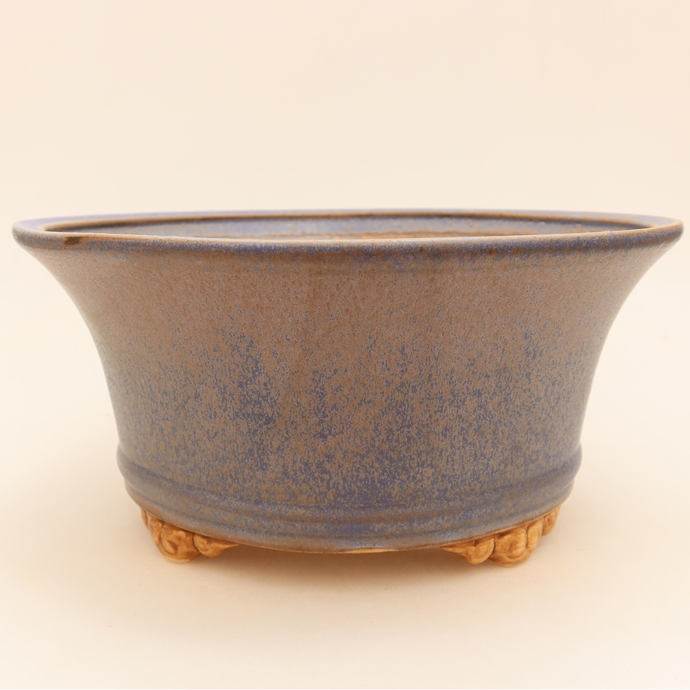 Ceramic bonsai pot, 24.5 x 24.5 x 11 cm, blue