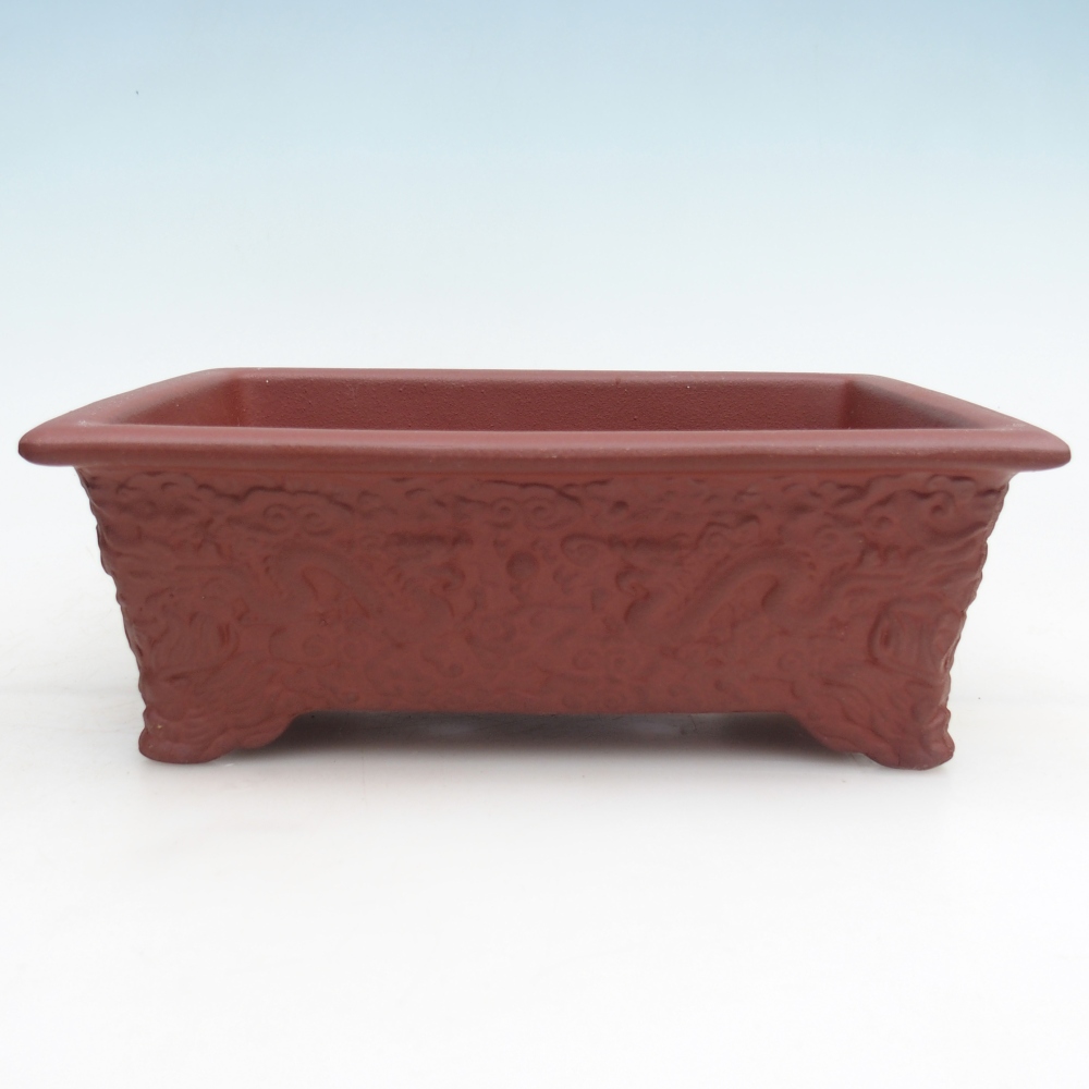 Ceramic bonsai bowl 26 x 18,5 x 9 cm, brick colour