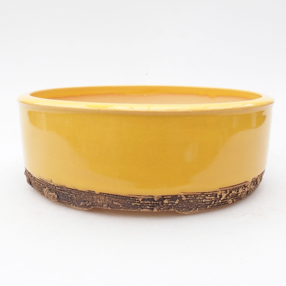 Ceramic bonsai bowl 17 x 17 x 6 cm, color yellow
