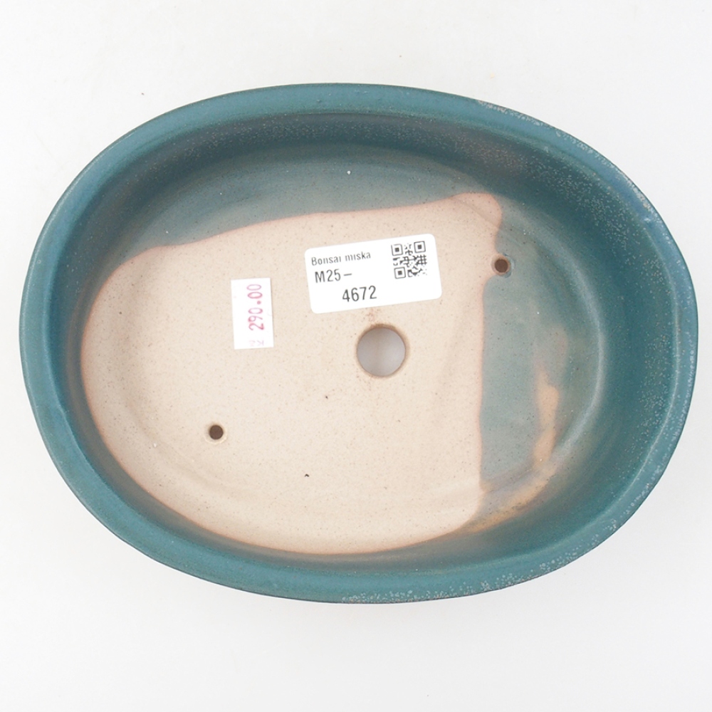 Ceramic bonsai bowl 18,5 x 14,5 x 5 cm, color blue