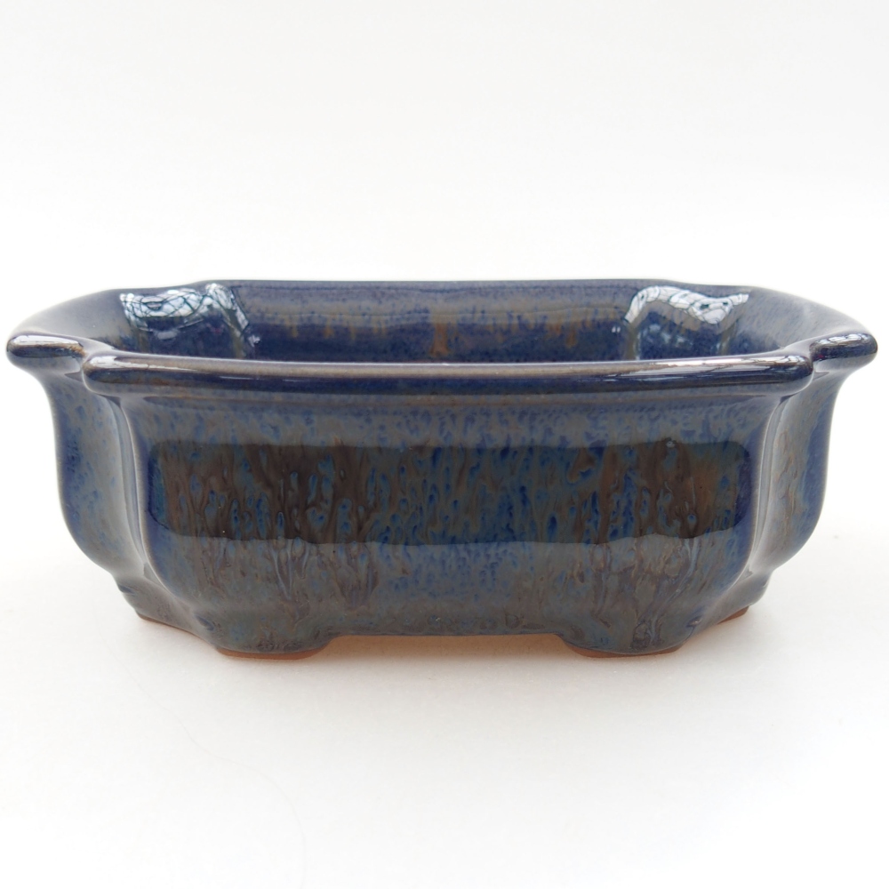 Ceramic bonsai bowl 12 x 9 x 4,5 cm, color blue