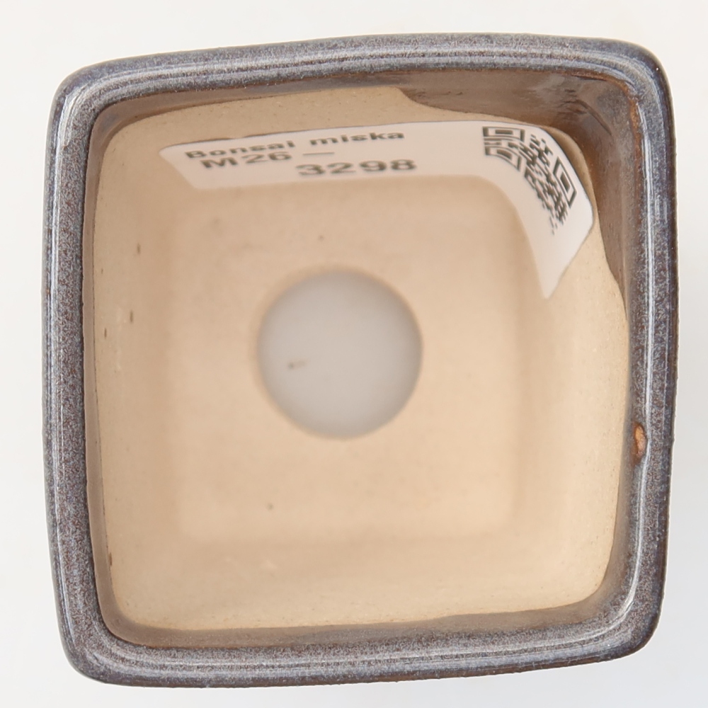 Ceramic bonsai pot, 4.5 x 4.5 x 5 cm, gray