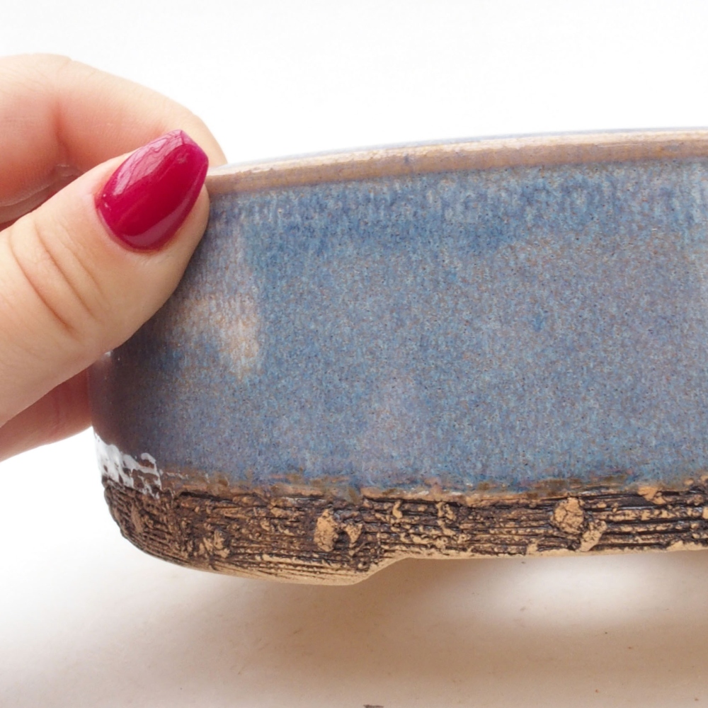 Ceramic bonsai bowl 17 x 17 x 5,5 cm, blue