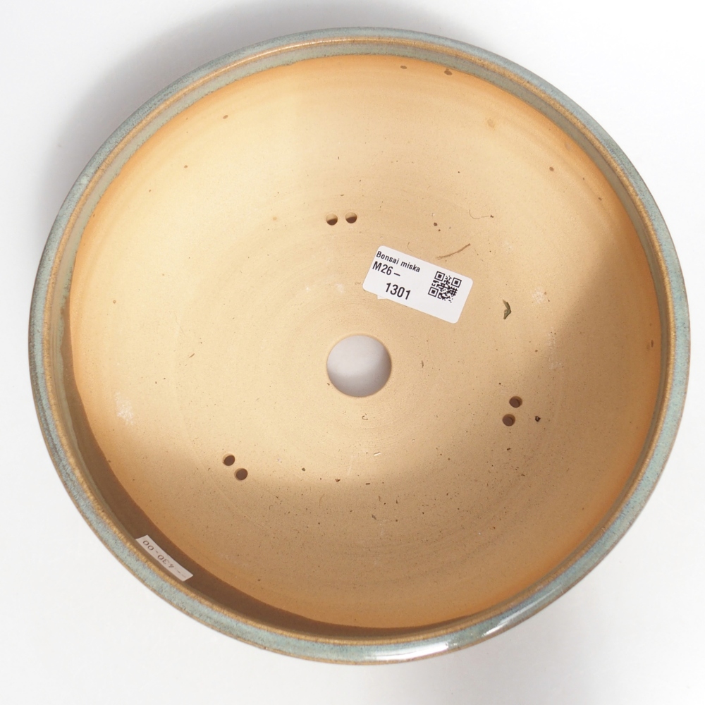 Ceramic bonsai bowl 22,5 x 22,5 x 7 cm, green