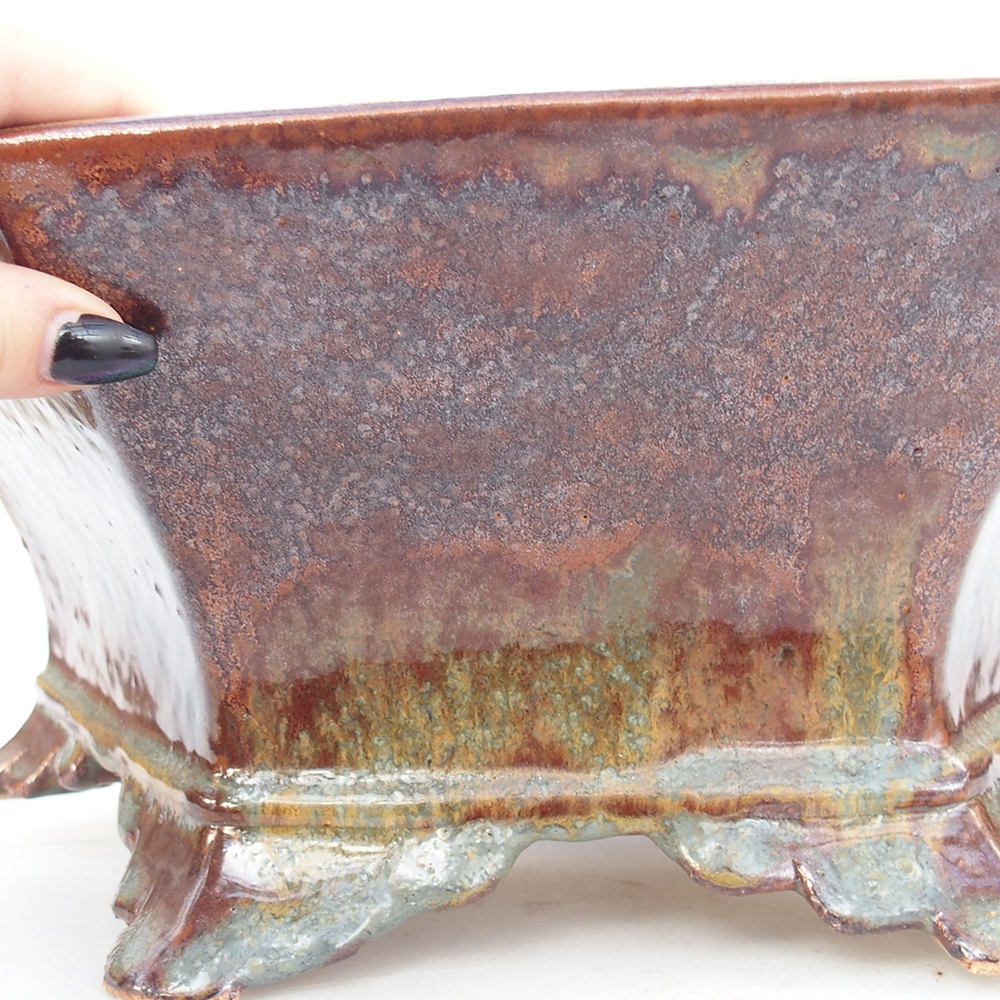 Ceramic bonsai bowl 36 x 31,5 x 14 cm, brown