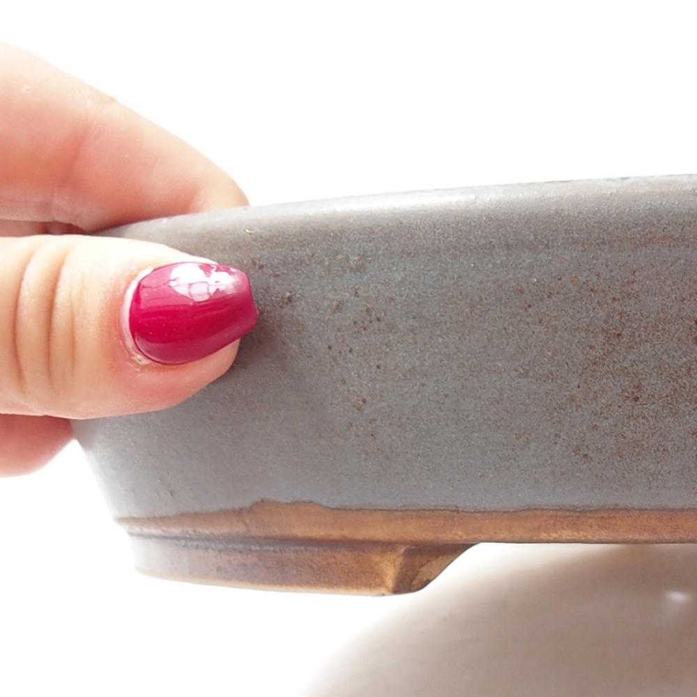 Ceramic bonsai bowl  22,5 x 20 x 4  cm, color  blue