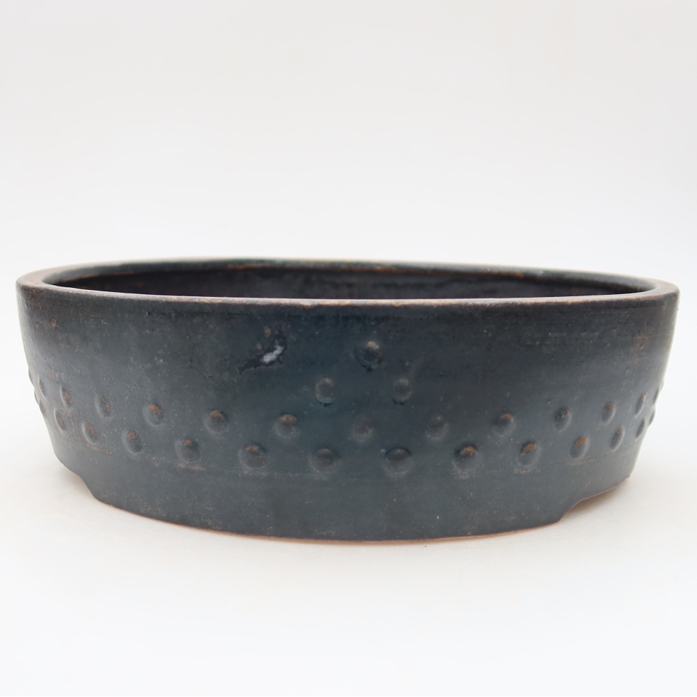 Ceramic bonsai pot, 24 x 24 x 7 cm, brown