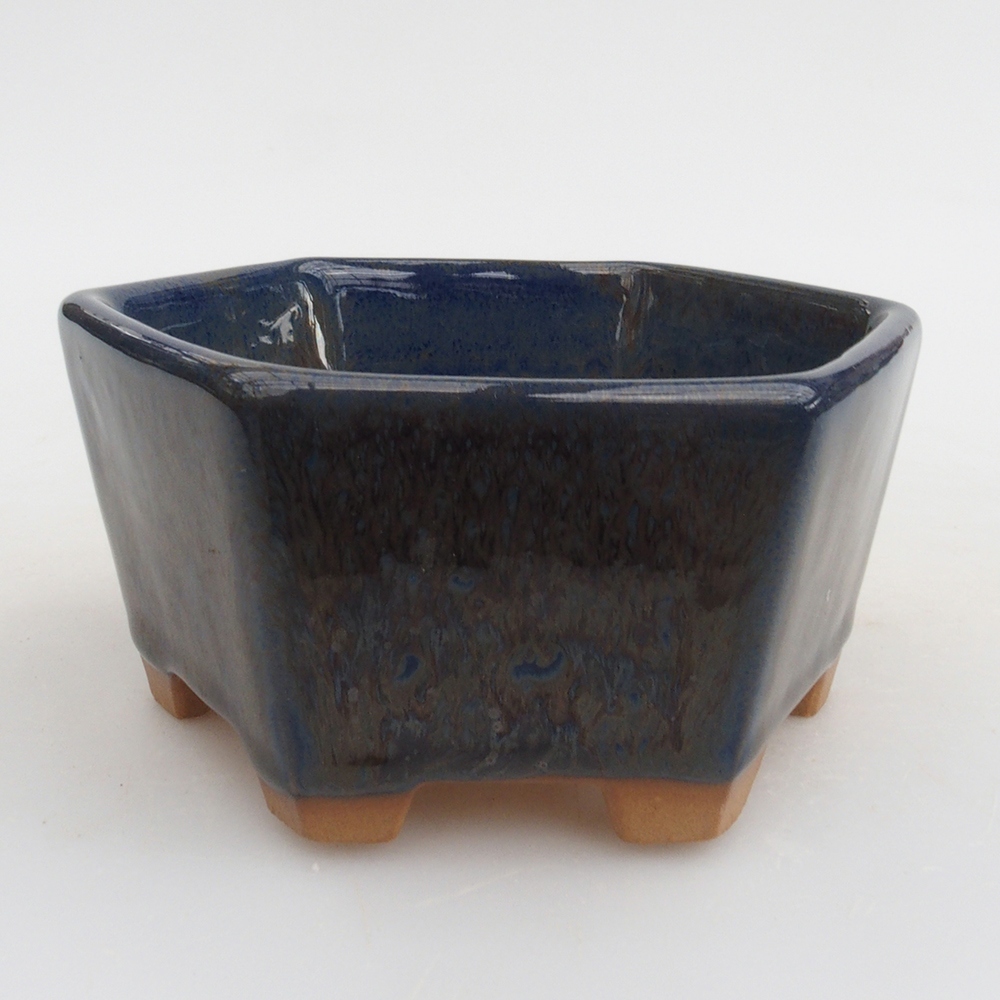 Ceramic bonsai bowl 9,5 x 9 x 4,5 cm, color blue