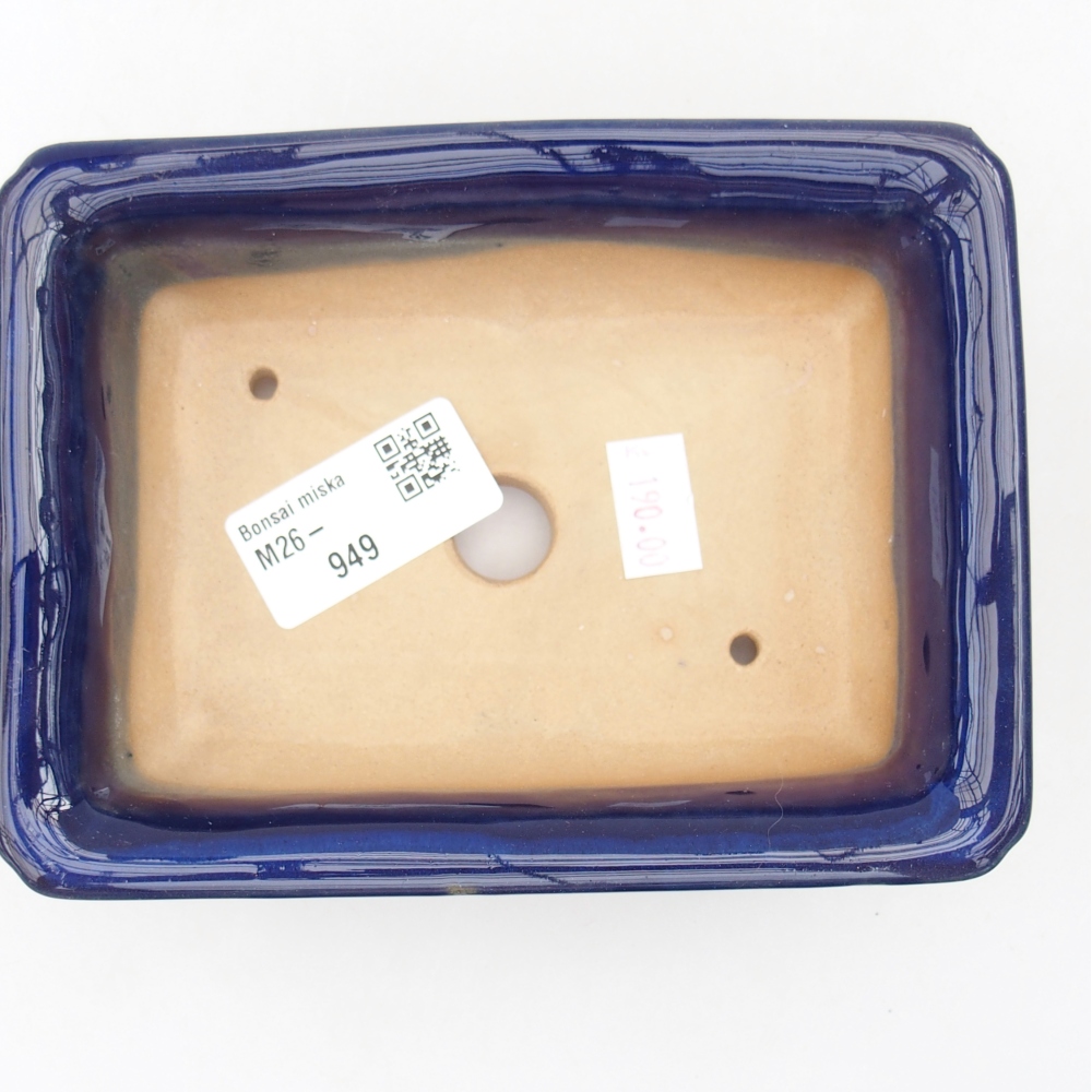 Ceramic bonsai bowl 13,5 x 10 x 4 cm, colour blue