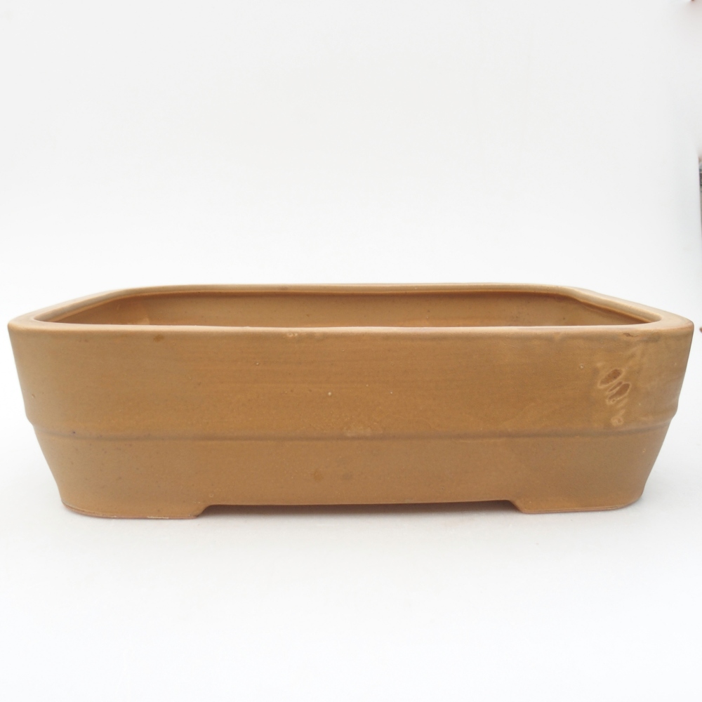 Ceramic bonsai bowl 27,5 x 20,5 x 7,5 cm, colour beige