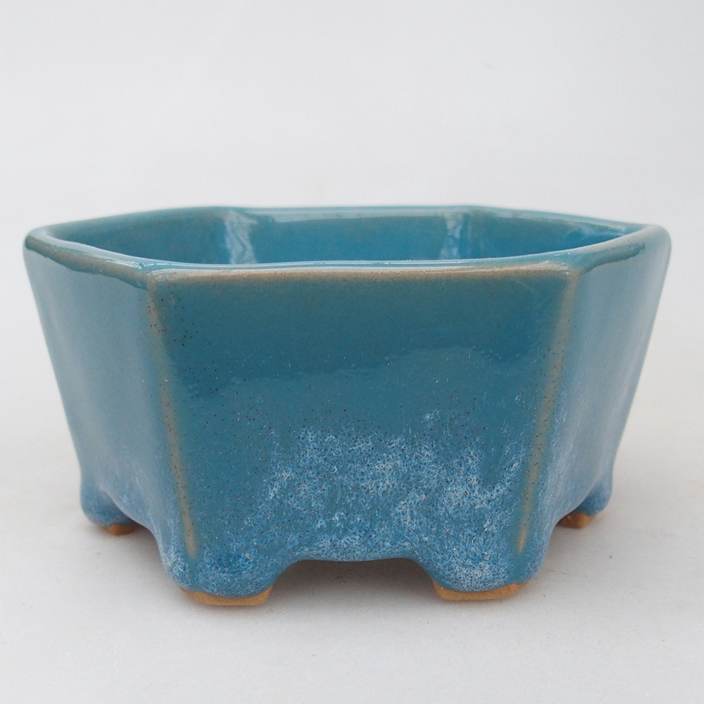 Ceramic bonsai bowl 10,5 x 9,5 x 5 cm, colour blue