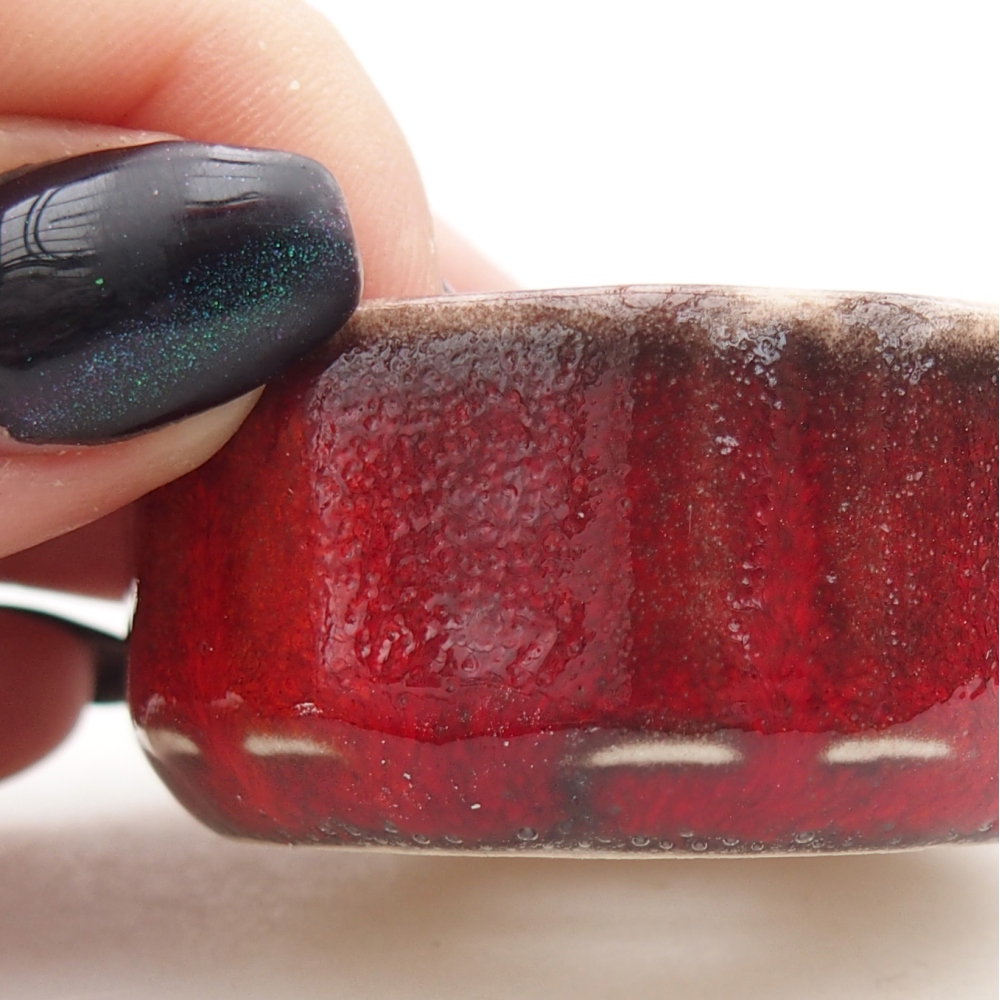Mini bonsai bowl 4,5 x 4,5 x 2 cm, colour red