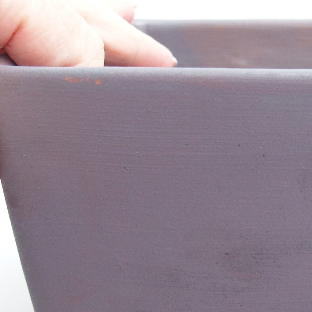 Ceramic bonsai bowl 15 x 15 x 10,5 cm, metal colour