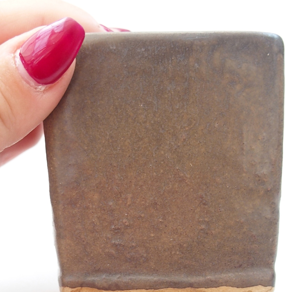 Ceramic bonsai bowl 6,5 x 6,5 x 7 cm, color brown