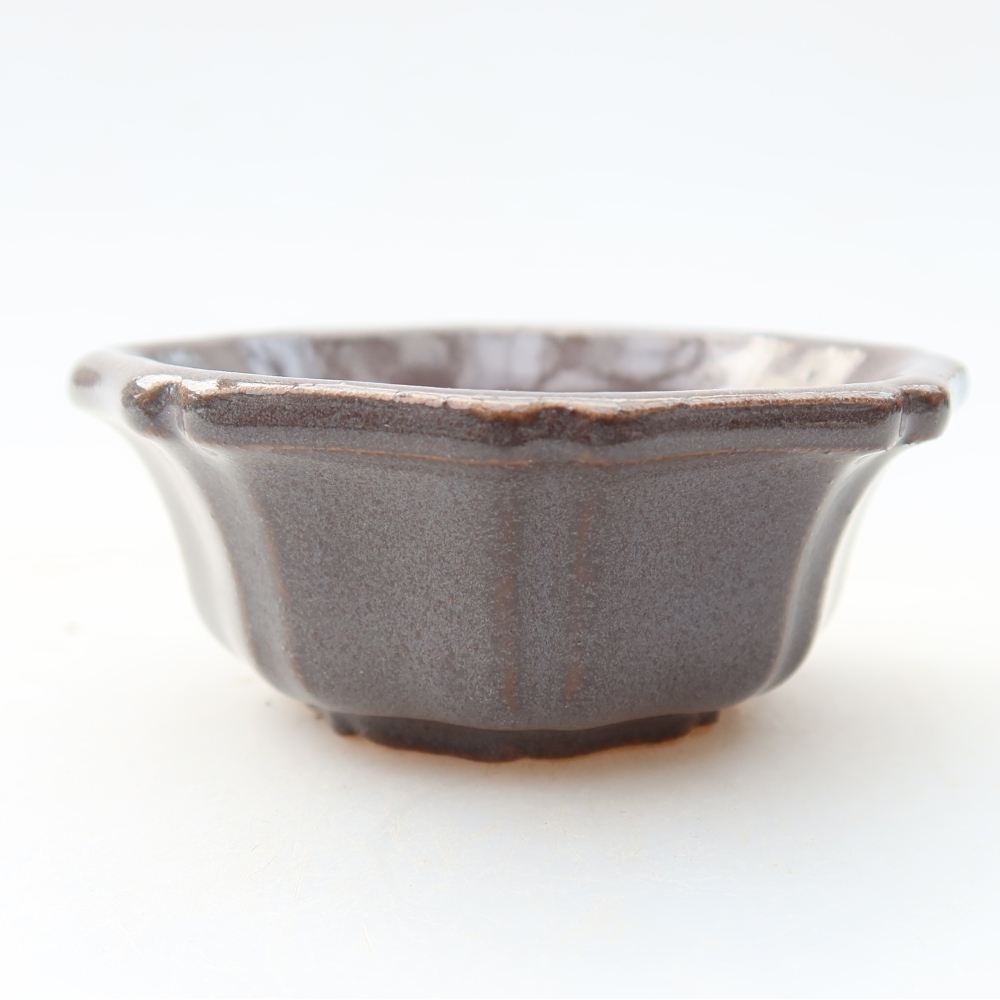 Ceramic bonsai pot, 6 x 6 x 2.5 cm, gray