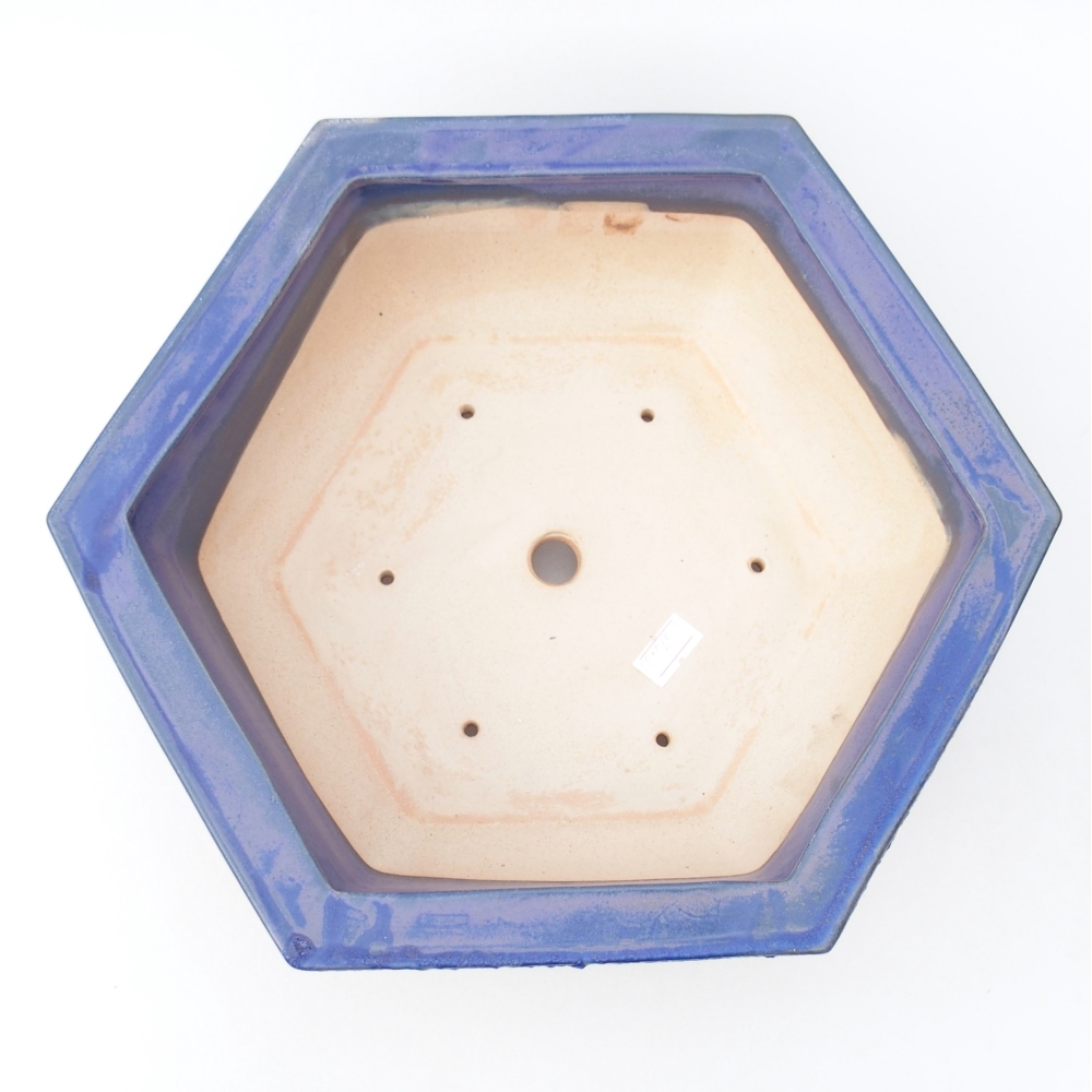 Ceramic bonsai bowl 28 x 24,5 x 9 cm, colour blue