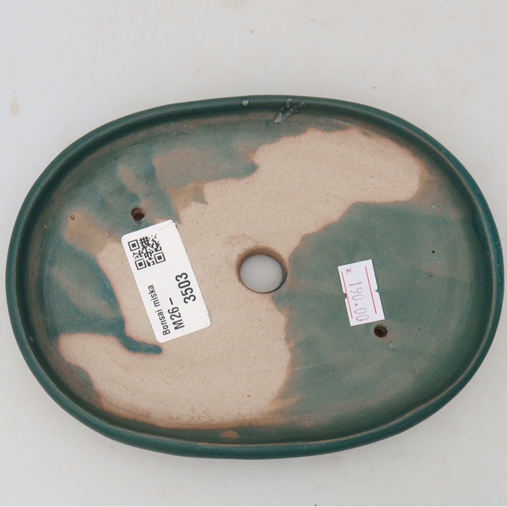 Ceramic bonsai pot, 17 x 12 x 2.5 cm, blue