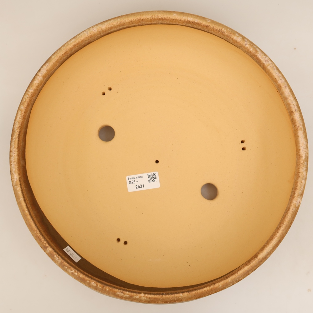 Ceramic bonsai pot, 32 x 32 x 9.5 cm, brown