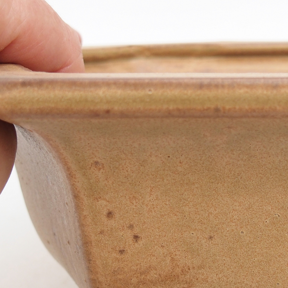 Ceramic bonsai bowl 18 x 16 x 9 cm, colour beige