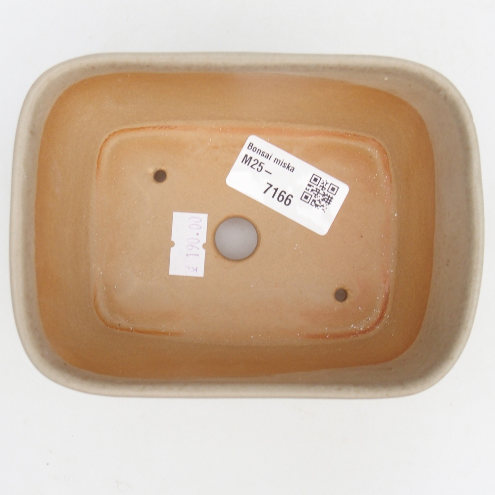 Ceramic bonsai bowl 13,5 x 10,5 x 6 cm, colour beige