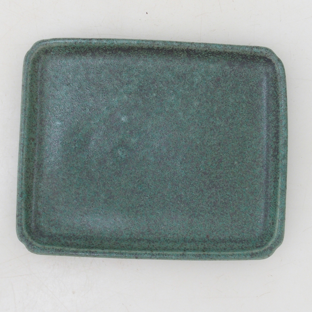 Bonsai bowl rectangle D5-M - 12.5 x 10.5 x 1 cm - green