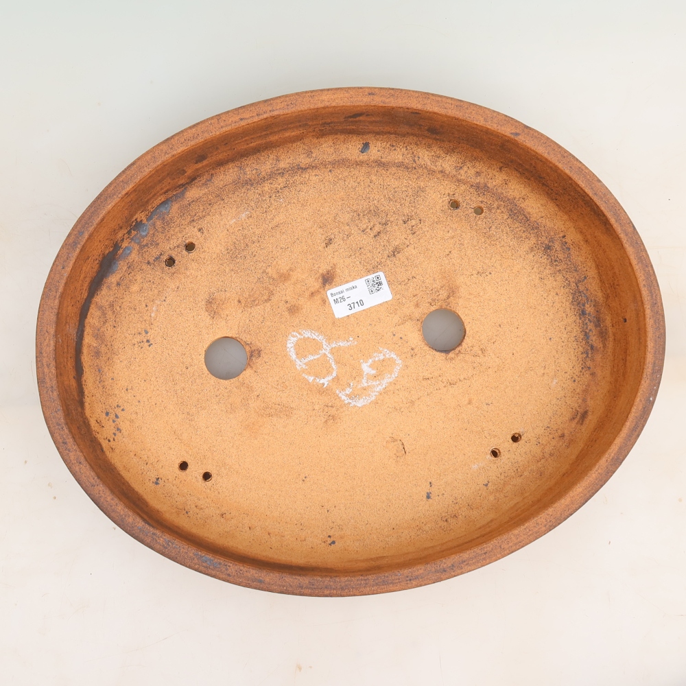Ceramic bonsai pot, 38 x 30.5 x 7.5 cm, brown