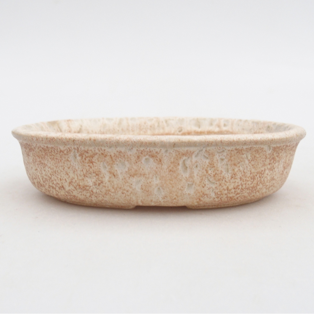 Ceramic bonsai bowl 12 x 8,5 x 3 cm, colour beige