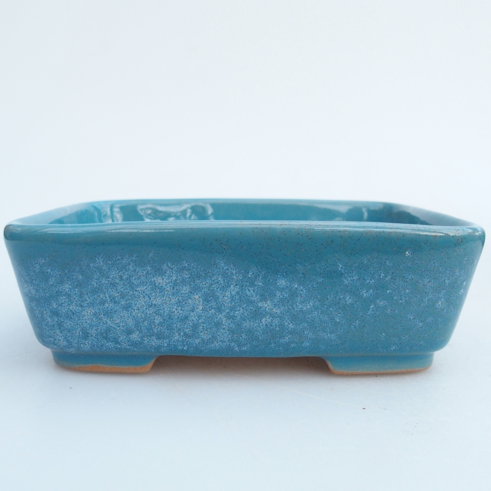 Ceramic bonsai bowl 12 x 10 x 4 cm, colour blue