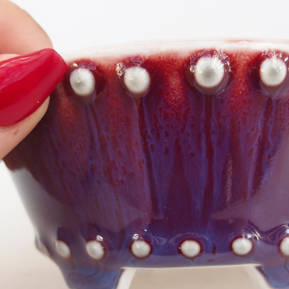 Ceramic bonsai bowl 10,5 x 10,5 x 5 cm, colour purple