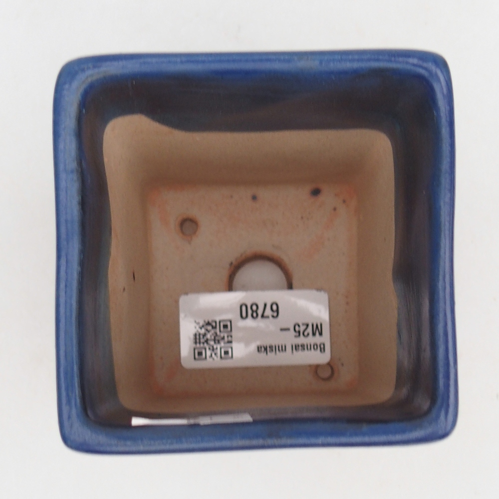 Ceramic bonsai bowl 7,5 x 7,5 x 8,5 cm, colour blue