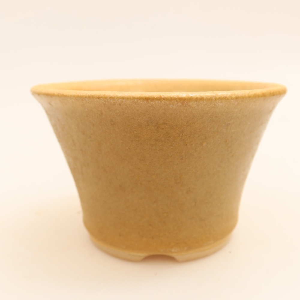 Ceramic bonsai pot, 11 x 11 x 7 cm, beige