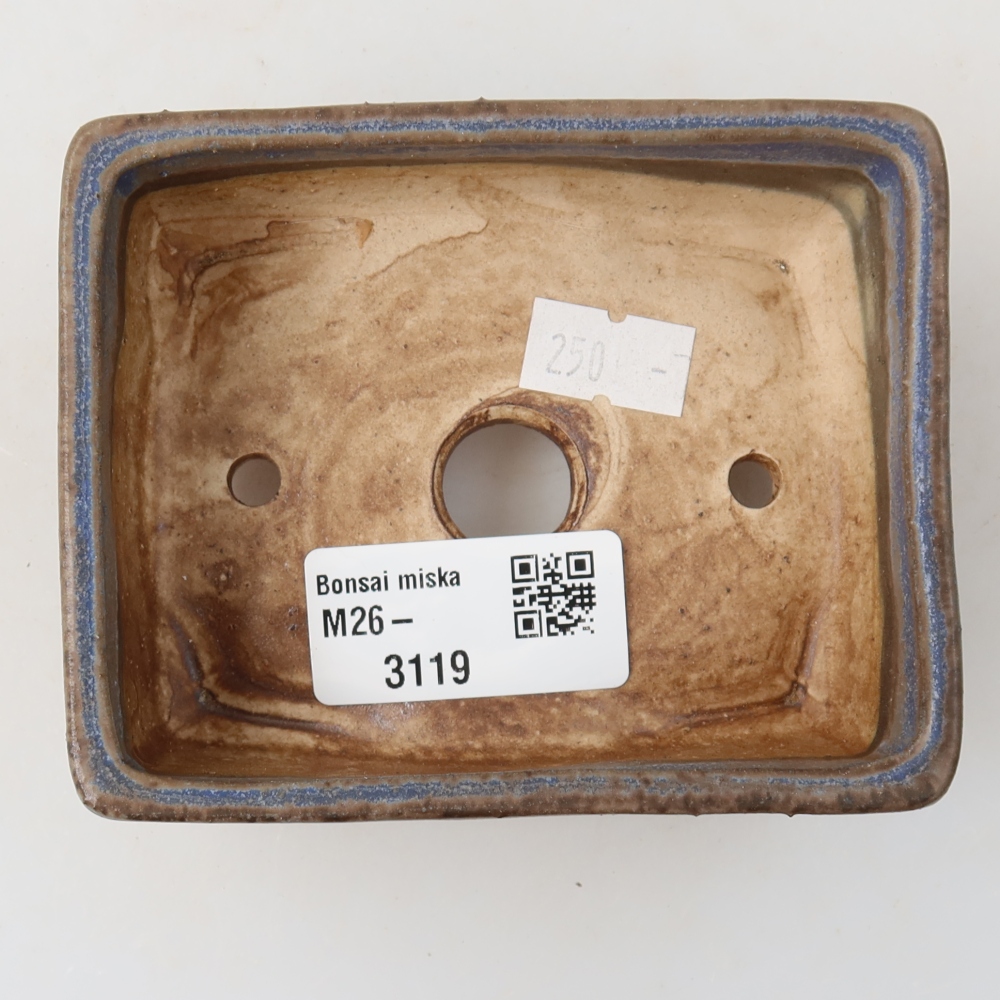 Ceramic bonsai pot, 10 x 8 x 4 cm, blue