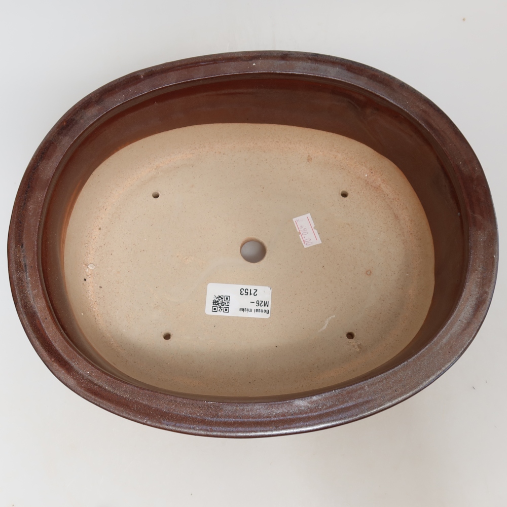 Ceramic bonsai bowl 26 x 22 x 8 cm, brown